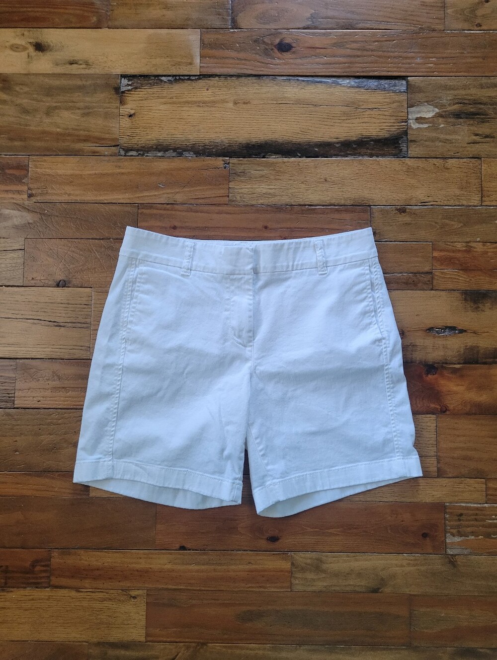 J. Crew White Women's Bermuda Shorts with Cuffed Hem